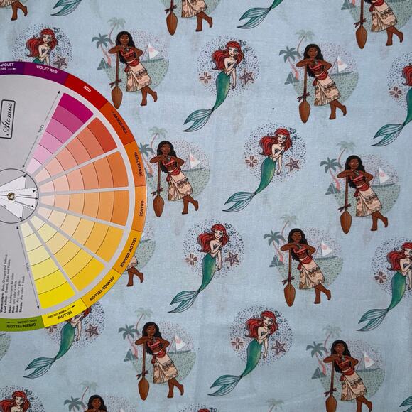 Licensed Disney Princess Ariel & Moana by Springs Creative - 1/2 Yard - Picture 5 of 8